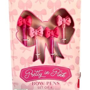 Pretty in Pink Bow Pens Set of 4